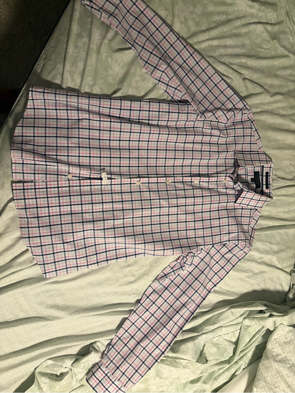 Banana Republic Pink and Blue Plaid Button-Down Shirt